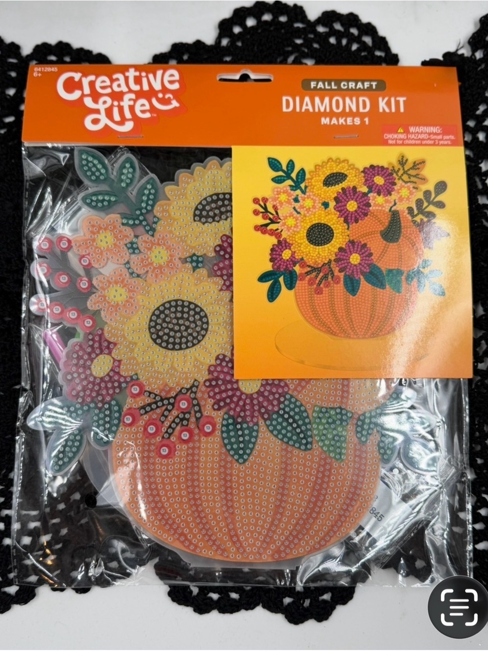 creative life pumpkin floral diamond art kit fall decor- HTF